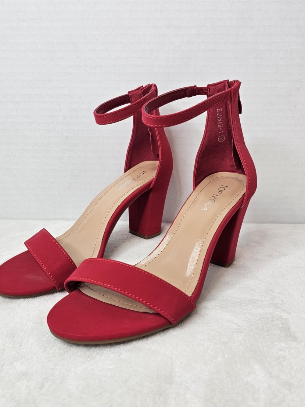 TOP Moda Crimson Ankle-Strap Block Heels
